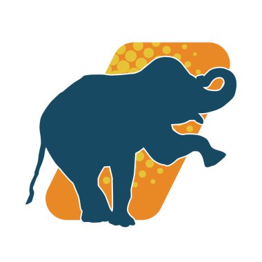 Büyük bir fil hayvanının silueti. Vahşi bir fil hayvanının silueti..