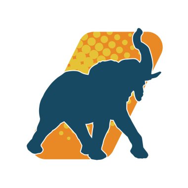 Büyük bir fil hayvanının silueti. Vahşi bir fil hayvanının silueti..