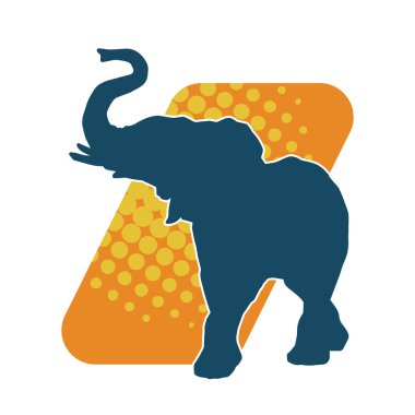 Büyük bir fil hayvanının silueti. Vahşi bir fil hayvanının silueti..