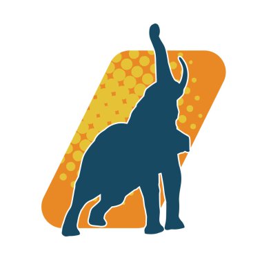 Büyük bir fil hayvanının silueti. Vahşi bir fil hayvanının silueti..