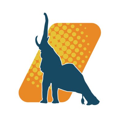 Büyük bir fil hayvanının silueti. Vahşi bir fil hayvanının silueti..