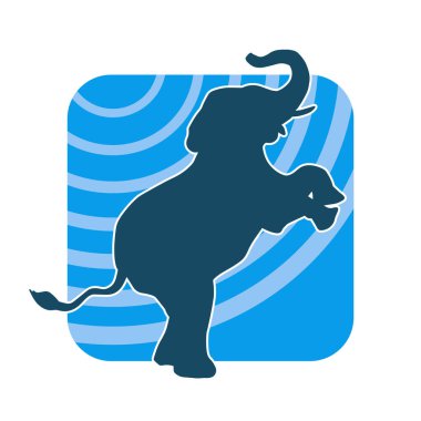 Büyük bir fil hayvanının silueti. Vahşi bir fil hayvanının silueti..