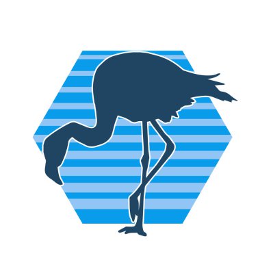 Flamingo kuşunun silueti zarif bir pozda..