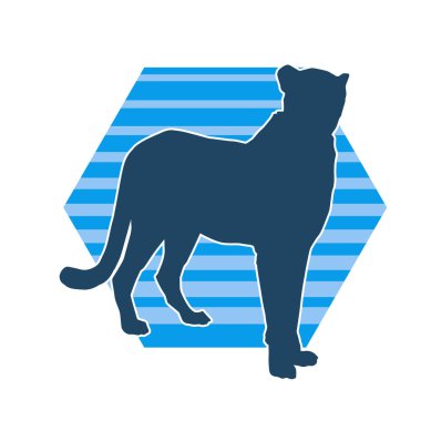 Dişi aslan silueti ya da dişi aslan yırtıcı hayvanı avlar.