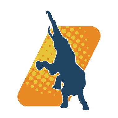 Büyük bir fil hayvanının silueti. Vahşi bir fil hayvanının silueti..