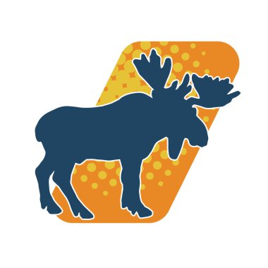 Geyik boynuzlu bir hayvanın silüeti.