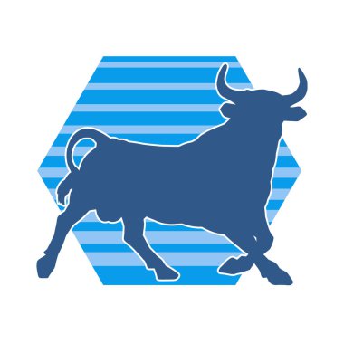 Vahşi bir bufalo hayvanı silueti. Vahşi bir bizon hayvanının silueti..