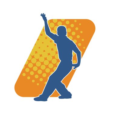 Doğu dövüş sanatı pozu veren bir adamın silueti. Dövüş sanatlarında bir erkeğin silueti..