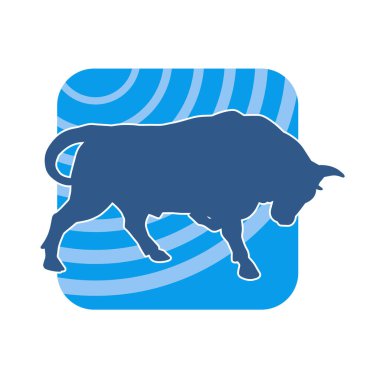 Vahşi bir bufalo hayvanı silueti. Vahşi bir bizon hayvanının silueti..