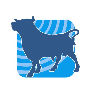 Vahşi bir bufalo hayvanı silueti. Vahşi bir bizon hayvanının silueti..