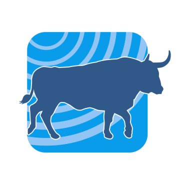 Vahşi bir bufalo hayvanı silueti. Vahşi bir bizon hayvanının silueti..