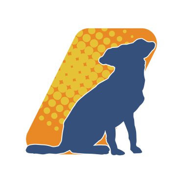 Bir köpek evcil hayvan silueti poz verir