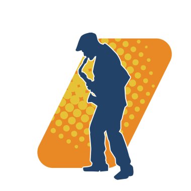 Saksafon çalan bir müzisyenin silueti.. 