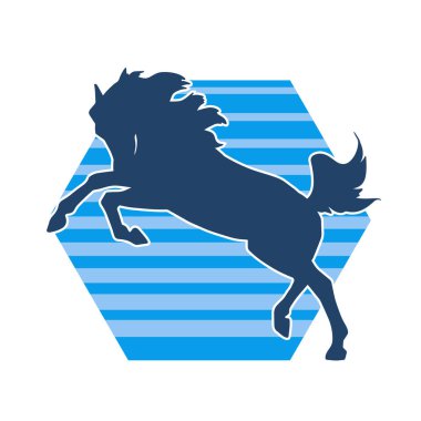 Koşan bir atın silueti. Koşan bir aygırın silueti.. 