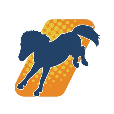 Koşan bir atın silueti. Koşan bir aygırın silueti.. 