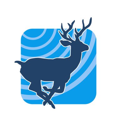 Geyik silueti boynuzlu vahşi orman hayvanı..