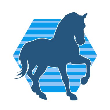 Koşan bir atın silueti. Koşan bir aygırın silueti.. 