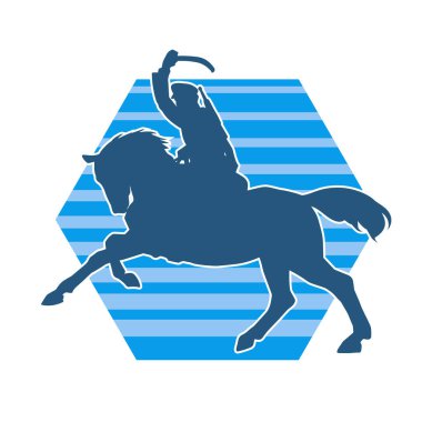 Atlı bir süvari askerinin silueti..