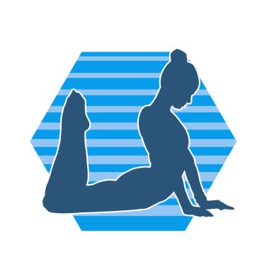 Zayıf kadın silueti egzersiz yapıyor. Spor yapan, spor yapan bir kadının silüeti.. 