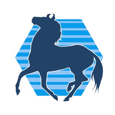 Koşan bir atın silueti. Koşan bir aygırın silueti.. 