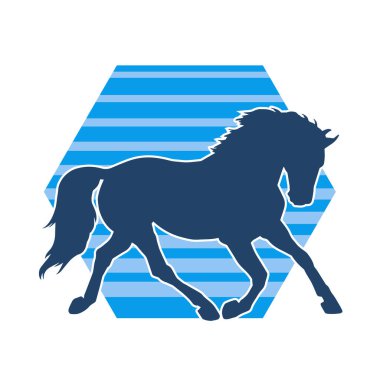 Koşan bir atın silueti. Koşan bir aygırın silueti.. 