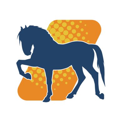 Koşan bir atın silueti. Koşan bir aygırın silueti.. 