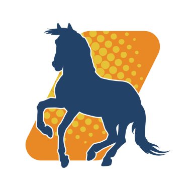 Koşan bir atın silueti. Koşan bir aygırın silueti.. 