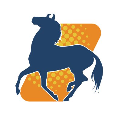 Koşan bir atın silueti. Koşan bir aygırın silueti.. 