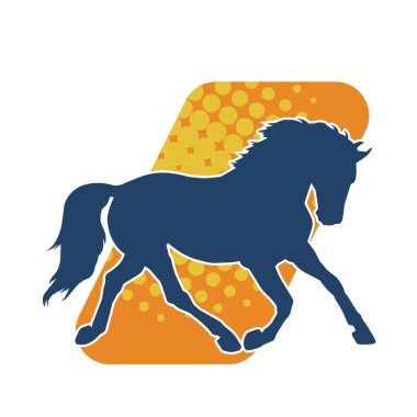 Koşan bir atın silueti. Koşan bir aygırın silueti.. 