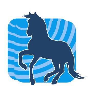 Koşan bir atın silueti. Koşan bir aygırın silueti.. 