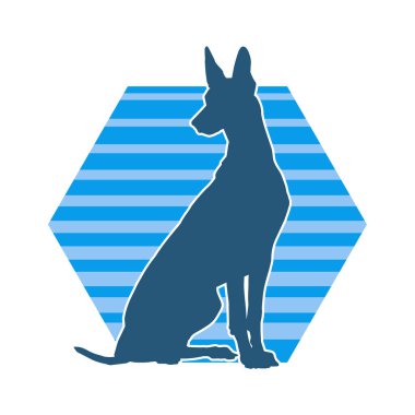 Silhouette of an active dog pet animal  clipart