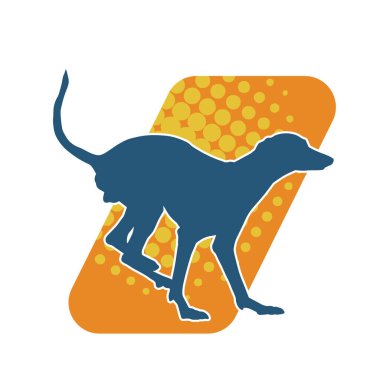 Aktif bir köpek hayvan silueti. 
