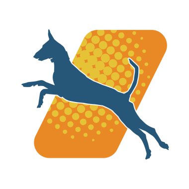 Aktif bir köpek hayvan silueti. 