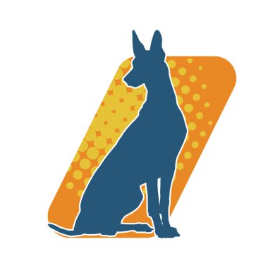 Aktif bir köpek hayvan silueti. 