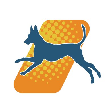 Aktif bir köpek hayvan silueti. 