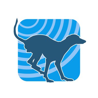 Aktif bir köpek hayvan silueti. 