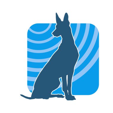 Aktif bir köpek hayvan silueti. 