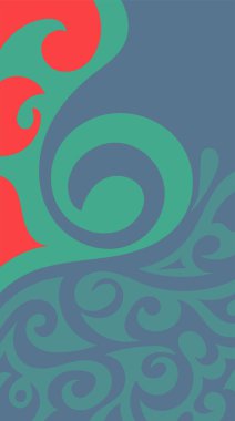 Girdap ve kıvrımlı soyut dikey arkaplan. Kavisli şekilli süslemeleri olan soyut dikey arkaplan.