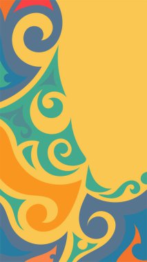 Girdap ve kıvrımlı soyut dikey arkaplan. Kavisli şekilli süslemeleri olan soyut dikey arkaplan.