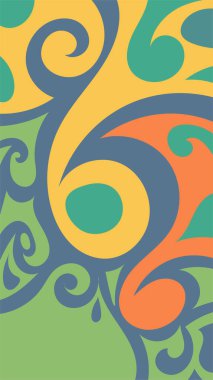 Girdap ve kıvrımlı soyut dikey arkaplan. Kavisli şekilli süslemeleri olan soyut dikey arkaplan.