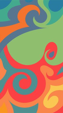 Girdap ve kıvrımlı soyut dikey arkaplan. Kavisli şekilli süslemeleri olan soyut dikey arkaplan.