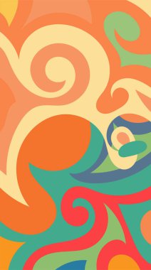 Girdap ve kıvrımlı soyut dikey arkaplan. Kavisli şekilli süslemeleri olan soyut dikey arkaplan.