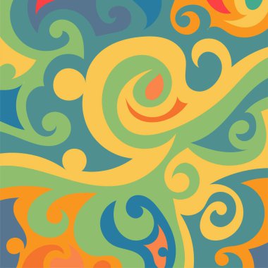 Kıvrımlı ve kıvrımlı soyut bir arkaplan. Kavisli şekilli süslemeleri olan soyut arkaplan.