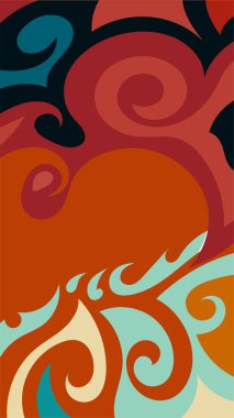 Girdap ve kıvrımlı soyut dikey arkaplan. Kavisli şekilli süslemeleri olan soyut dikey arkaplan.