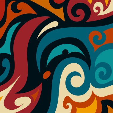 Kıvrımlı ve kıvrımlı soyut bir arkaplan. Kavisli şekilli süslemeleri olan soyut arkaplan.