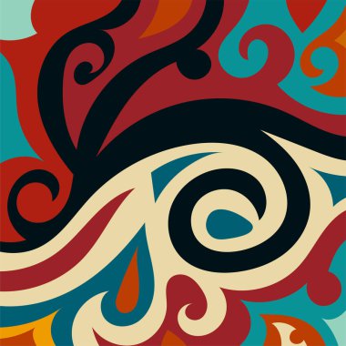 Kıvrımlı ve kıvrımlı soyut bir arkaplan. Kavisli şekilli süslemeleri olan soyut arkaplan.