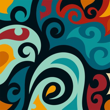 Kıvrımlı ve kıvrımlı soyut bir arkaplan. Kavisli şekilli süslemeleri olan soyut arkaplan.