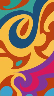 Girdap ve kıvrımlı soyut dikey arkaplan. Kavisli şekilli süslemeleri olan soyut dikey arkaplan.