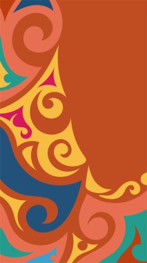 Girdap ve kıvrımlı soyut dikey arkaplan. Kavisli şekilli süslemeleri olan soyut dikey arkaplan.