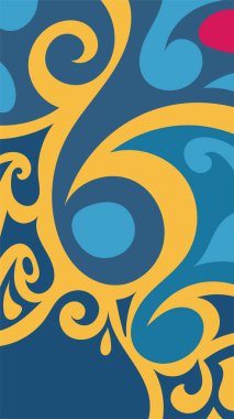 Girdap ve kıvrımlı soyut dikey arkaplan. Kavisli şekilli süslemeleri olan soyut dikey arkaplan.